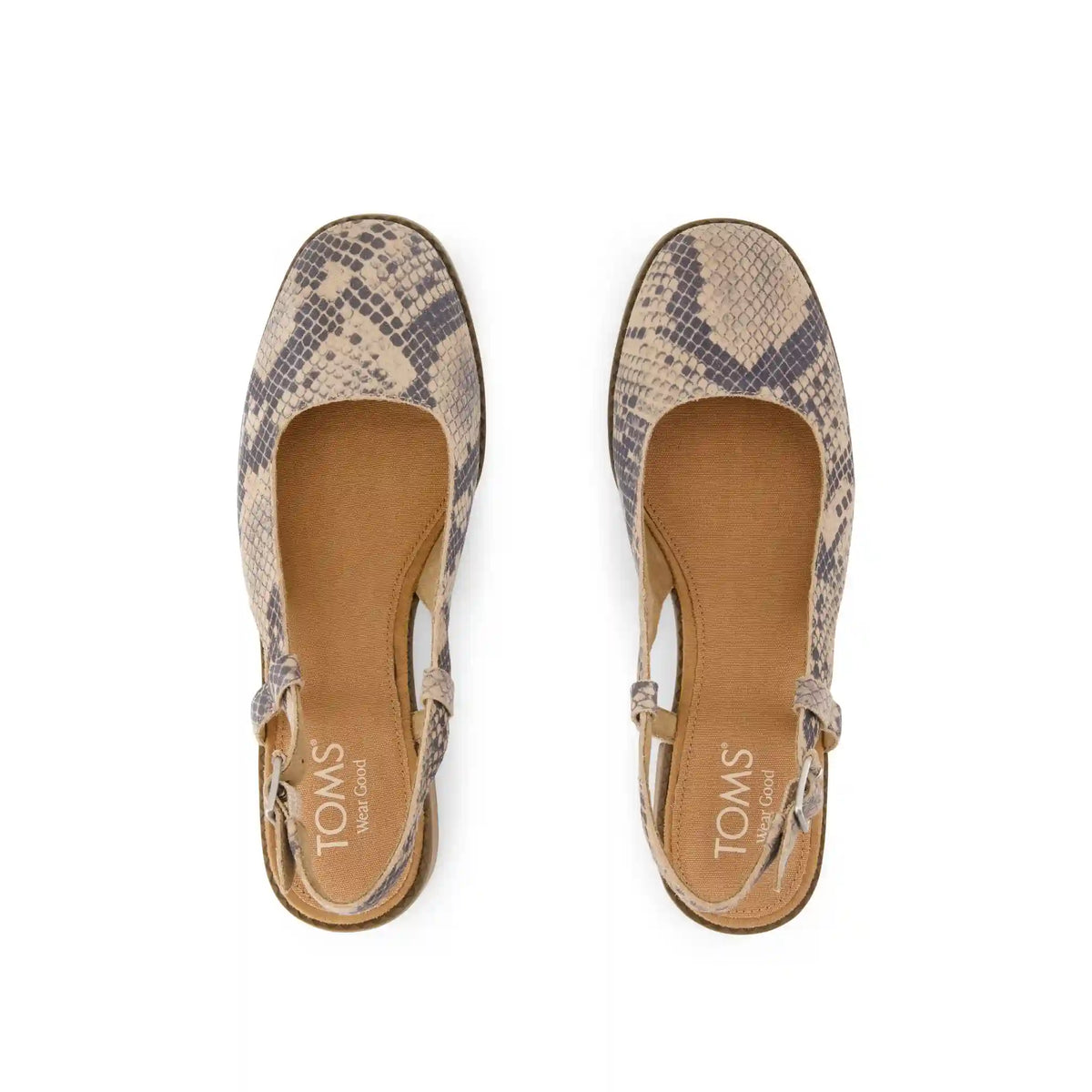 Womens Jaclyn Slingback Heel Taupe Snake Print Suede