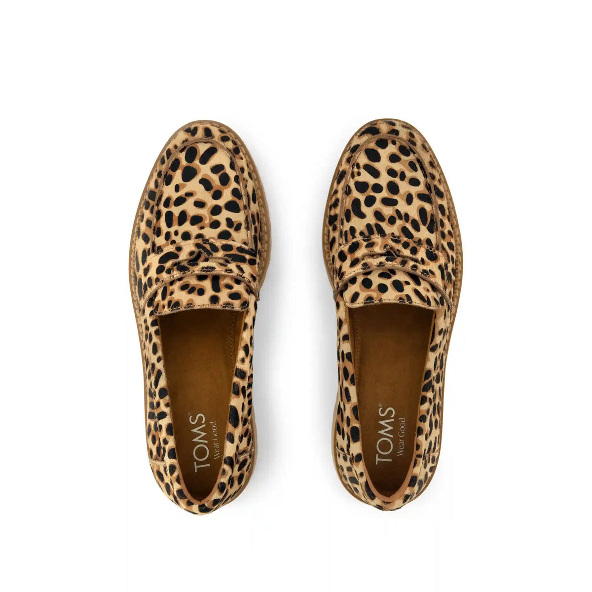 Womens Cara Loafer Brown Sugar Leopard Print Hair Leather