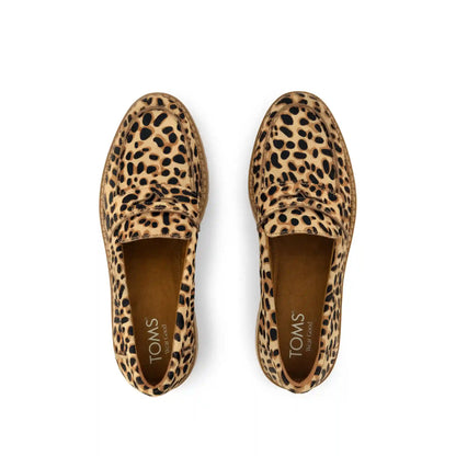 Womens Cara Loafer Brown Sugar Leopard Print Hair Leather