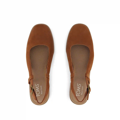 Womens Jaclyn Slingback Heel Amber Brown  Nubuck Leather