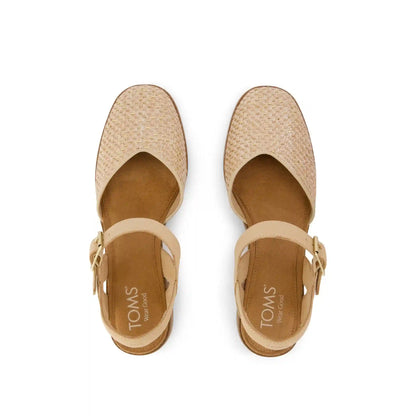 Womens Jaclyn Heel Natural Metallic Raffia