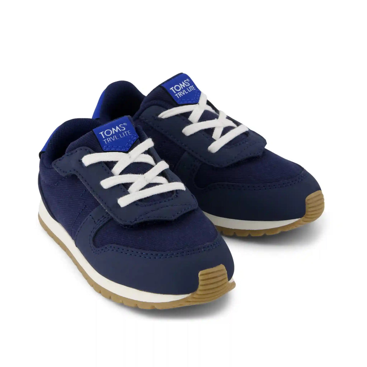 TRVL LITE Retro Runner Toddler Sneaker Water Repellent Multi Navy Vintage Twill