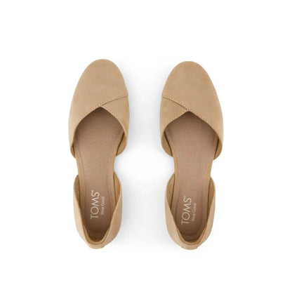Womens Gemma D'Orsay Flat Taupe Metallic Crosshatch Suede