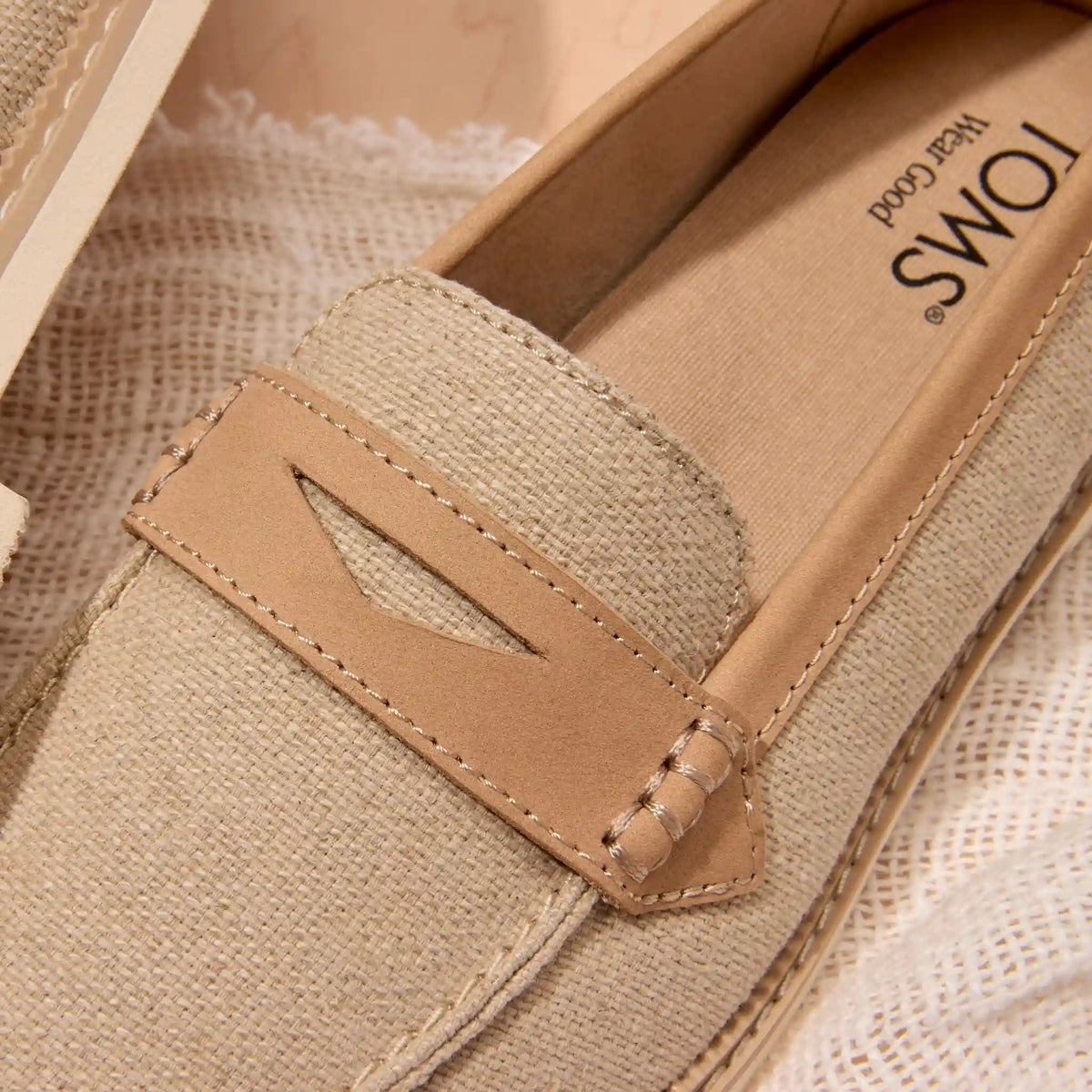 Womens Marie Loafer Natural Textile