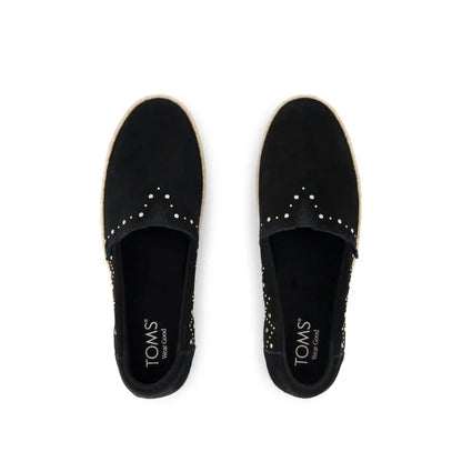 Womens Valencia Platform Espadrille Black Suede
