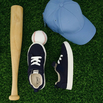 Cruz Lace-Up Navy Heritage Canvas Kids Sneaker