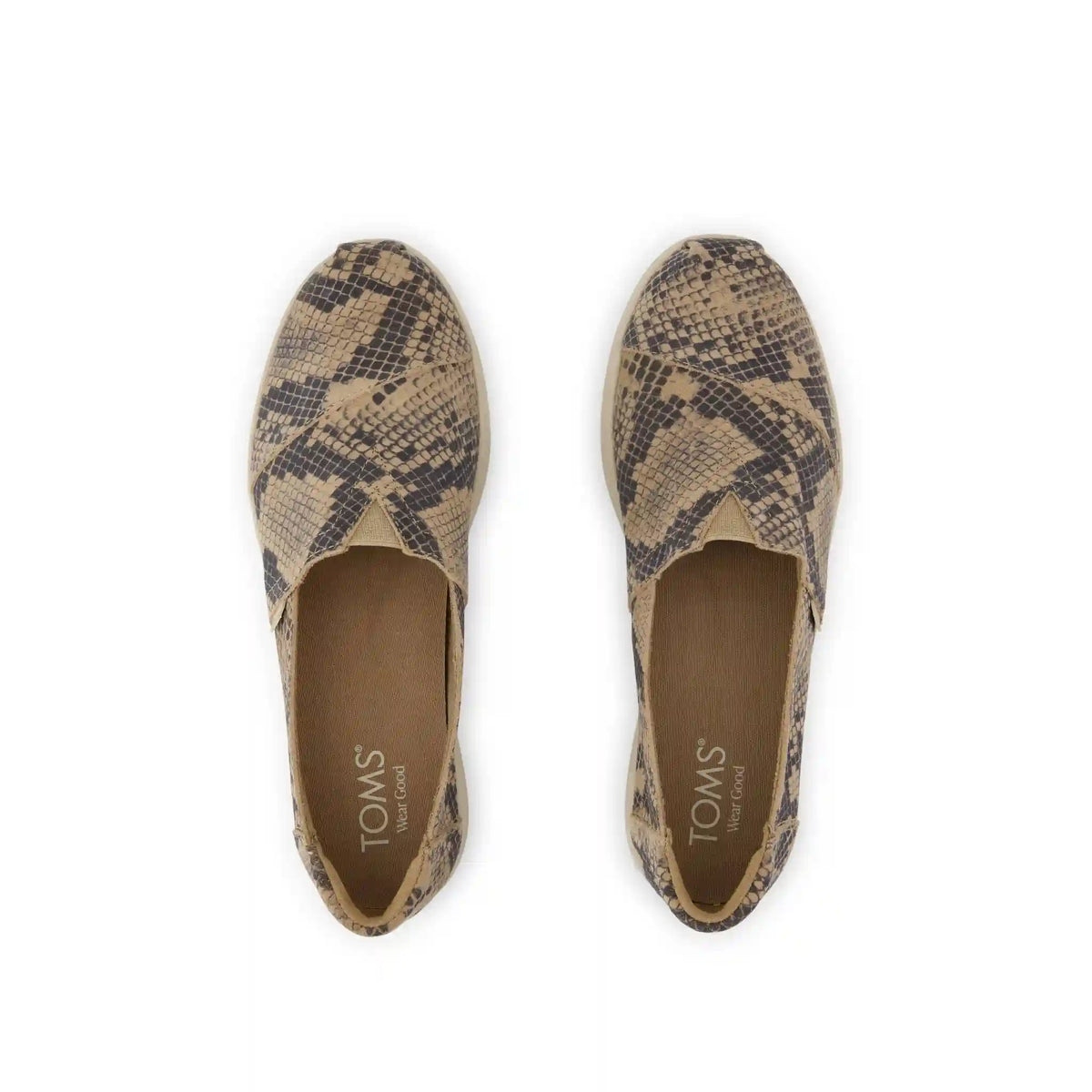 Womens Alpargata Plus Taupe Snake Print Suede