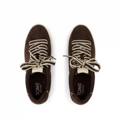 Womens Rea Lace-Up Platform Sneaker Chocolate Brown Suede