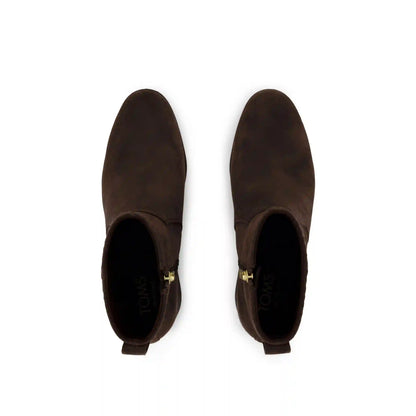 Womens Delilah Heeled Boot Water Repellent Chocolate Brown Suede