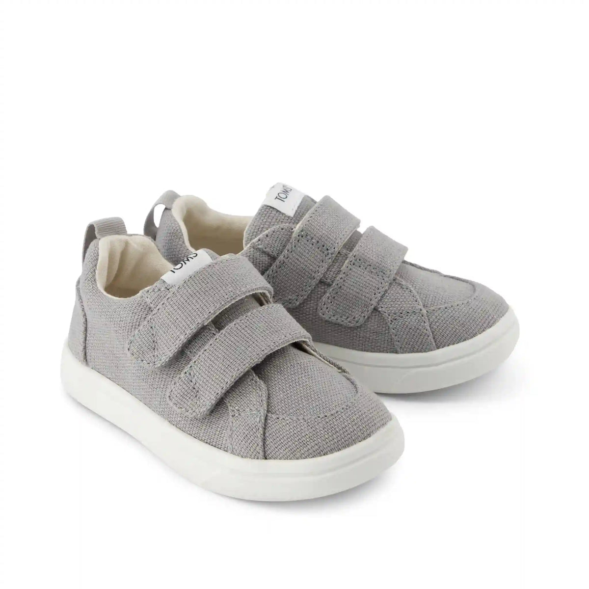 Cruz Double Strap Drizzle Grey Heritage Canvas Toddler Sneaker