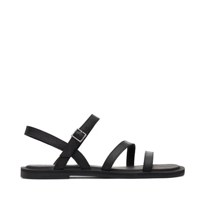 Kira Black Leather Strappy Sandal