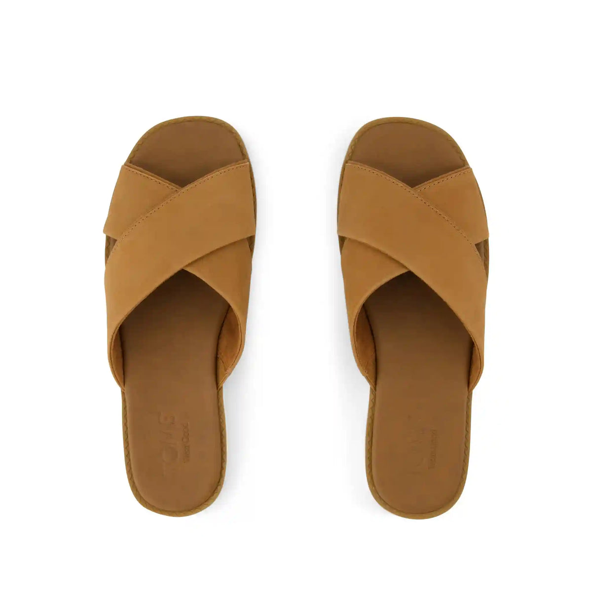 Mae Crossover Slide Sandal Brown Sugar Leather