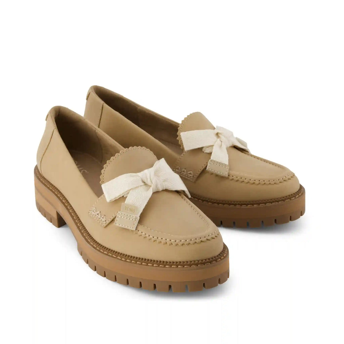 Womens Cara Bow Loafer Taupe Leather