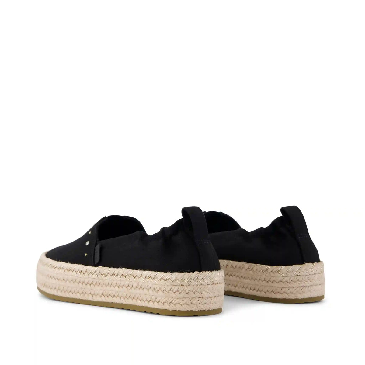 Valencia Platform Kids Espadrille Black Brushed Twill