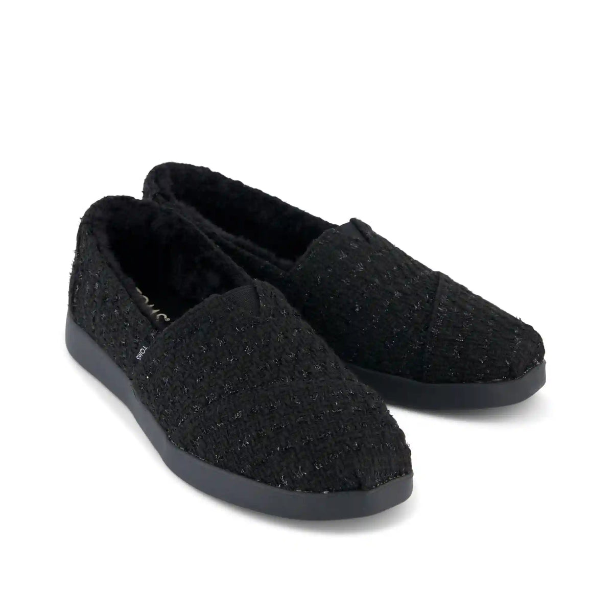Womens Alpargata Plus Black Metallic Faux Fur