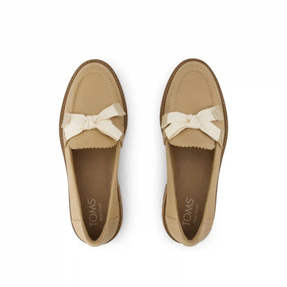 Womens Cara Bow Loafer Taupe Leather