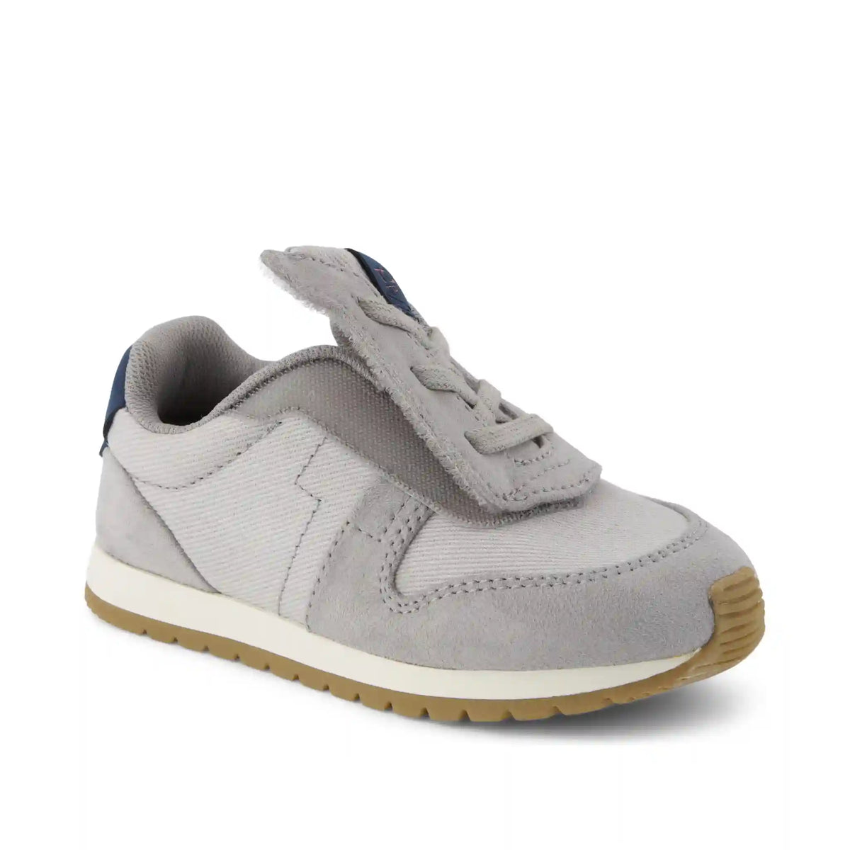 TRVL LITE Retro Runner Toddler Sneaker Water Repellent Grey Vintage Twill