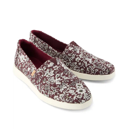 Womens Alpargata Plus Burgundy Floral Print