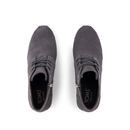 Womens Desert Wedge Ankle Bootie Forged Iron Suede