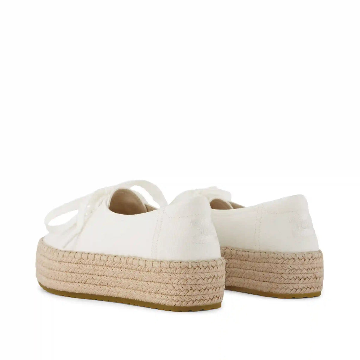 Womens Valencia Lace-Up Platform Espadrille White Canvas