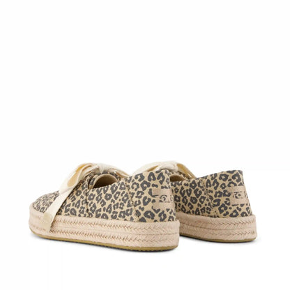 Womens Carolina Lace-Up Espadrille Natural Leopard Spots