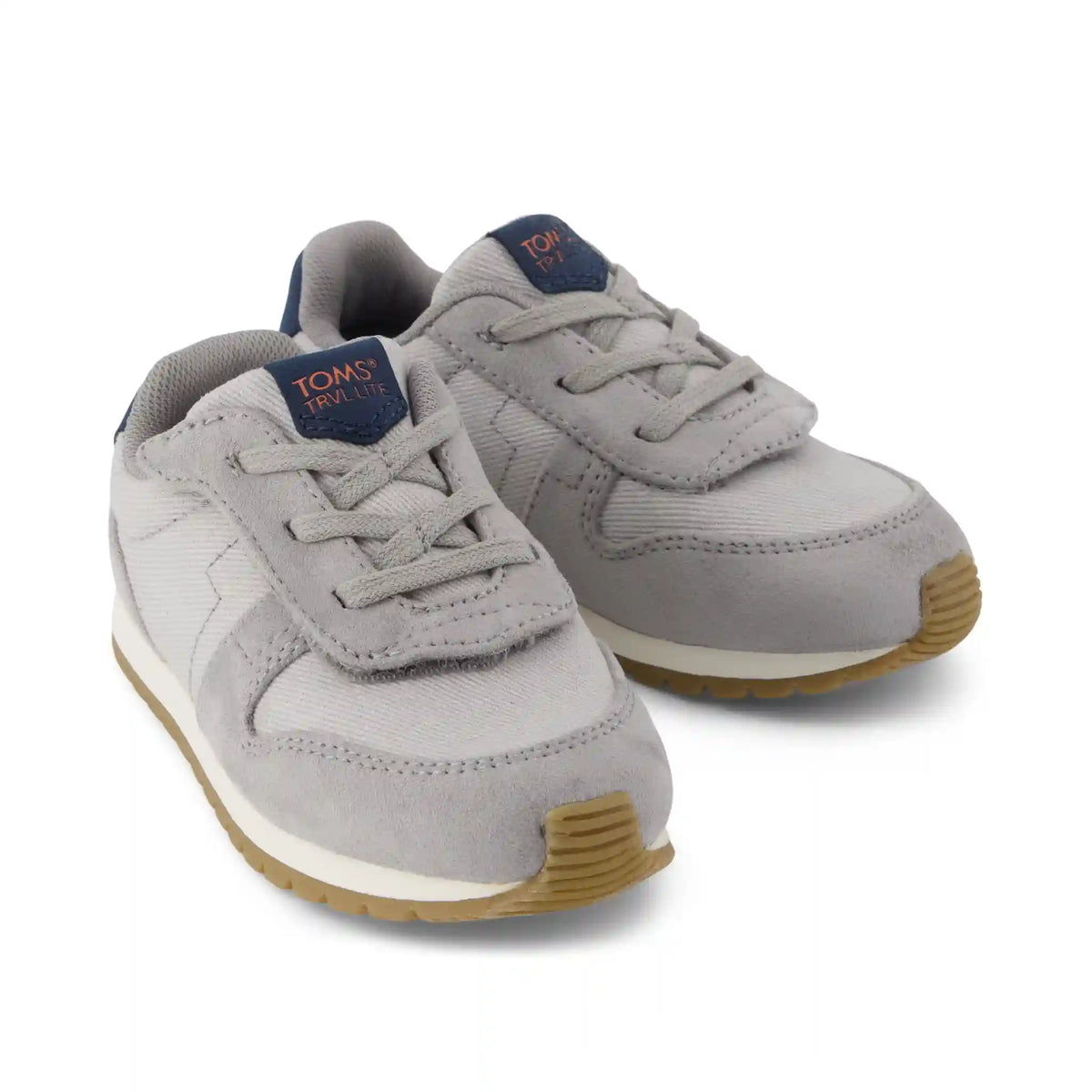 TRVL LITE Retro Runner Toddler Sneaker Water Repellent Grey Vintage Twill