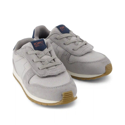 TRVL LITE Retro Runner Toddler Sneaker Water Repellent Grey Vintage Twill