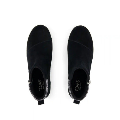 Womens Percy Mid Platform Sneaker Water Resistant Black Suede