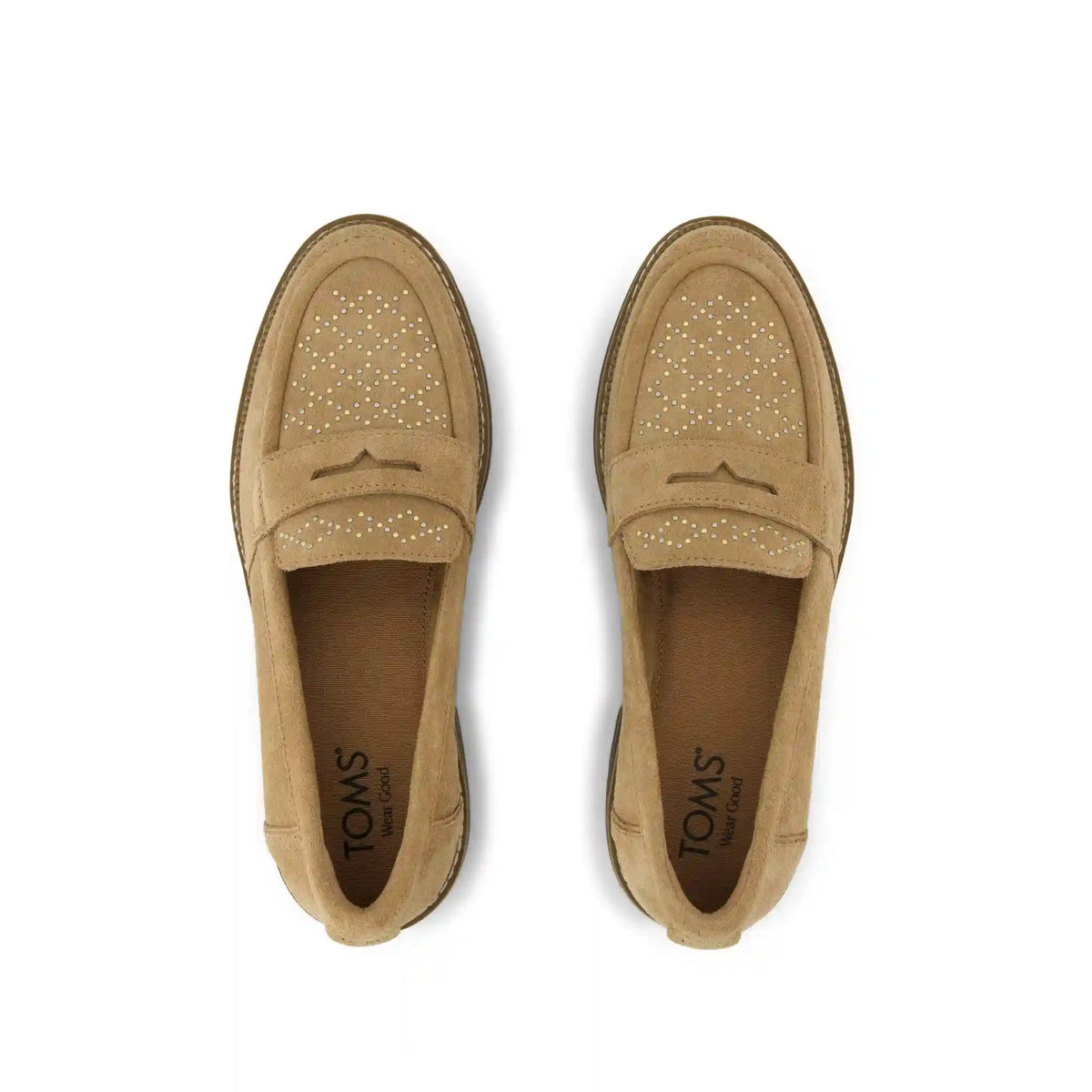 Womens Cara Loafer Toffee Suede with Studs