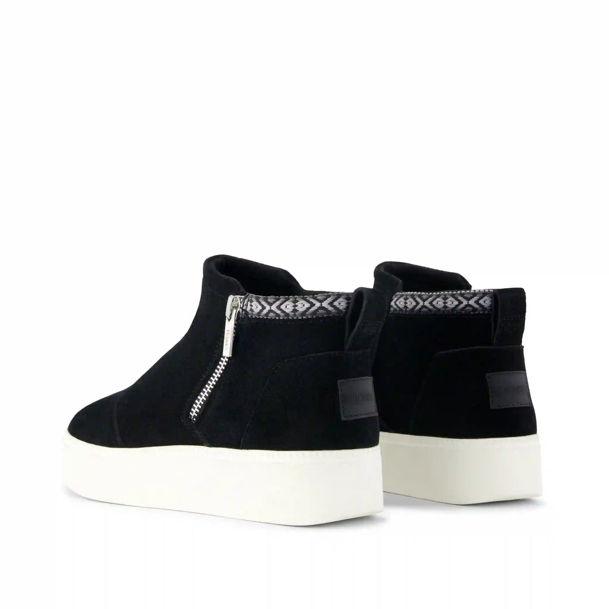 Womens Percy Mid Platform Sneaker Water Resistant Black Suede