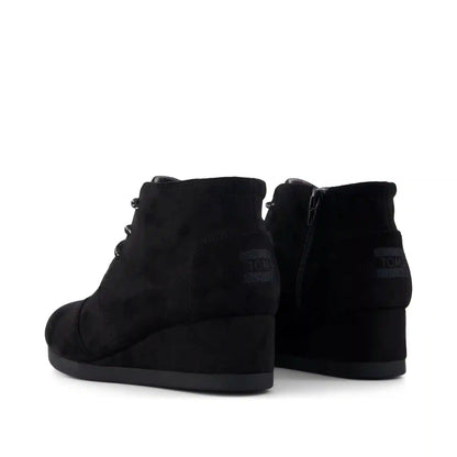 Black Microsuede Desert Wedge Kids Boot
