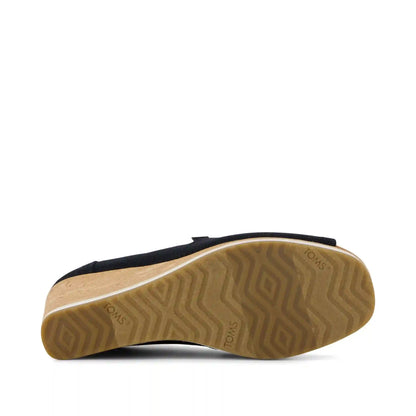 Womens Black Heritage Canvas Essential Wedge