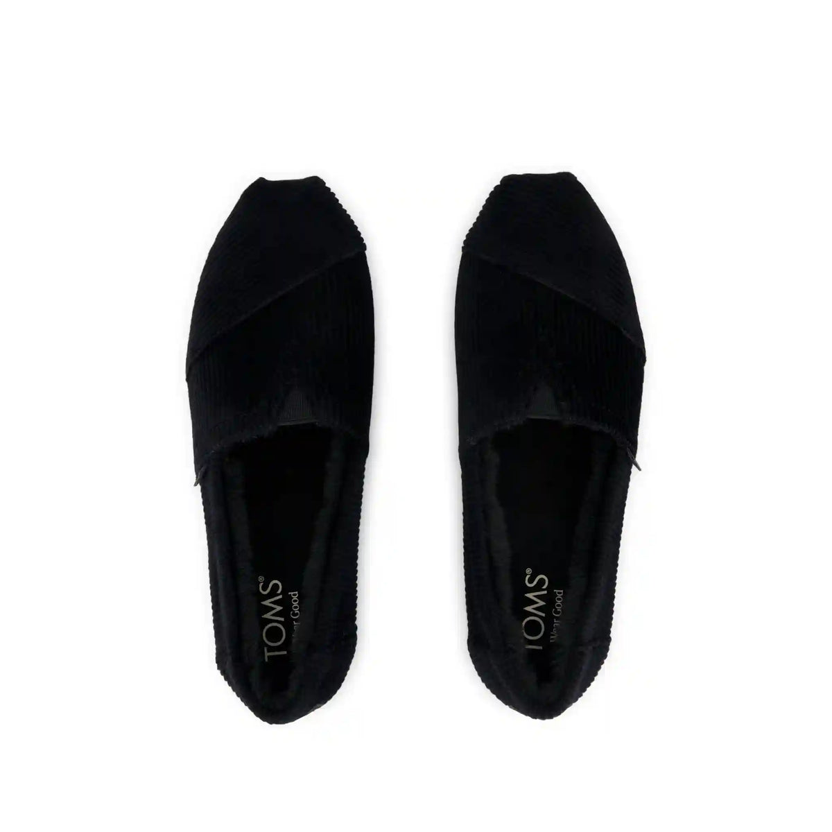 Womens Alpargata Classic Black Velvet Faux Fur