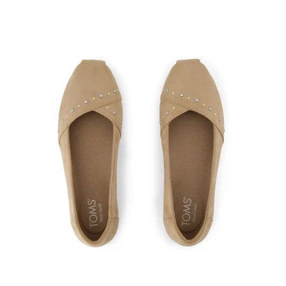 Womens Alpargata Ballet Flat Taupe Microsuede