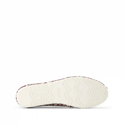 Womens Alpargata Ballet Flat Burgundy Floral Print