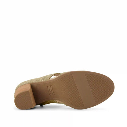 Womens Milan Nova Heel Gold Shimmer Crosshatch
