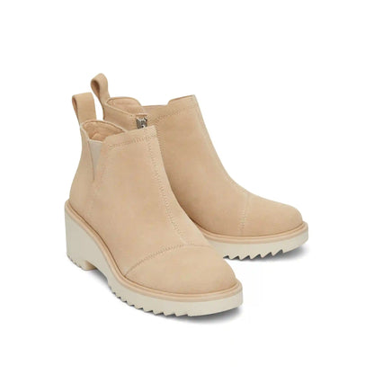 Maude Oatmeal Suede Wedge Boot
