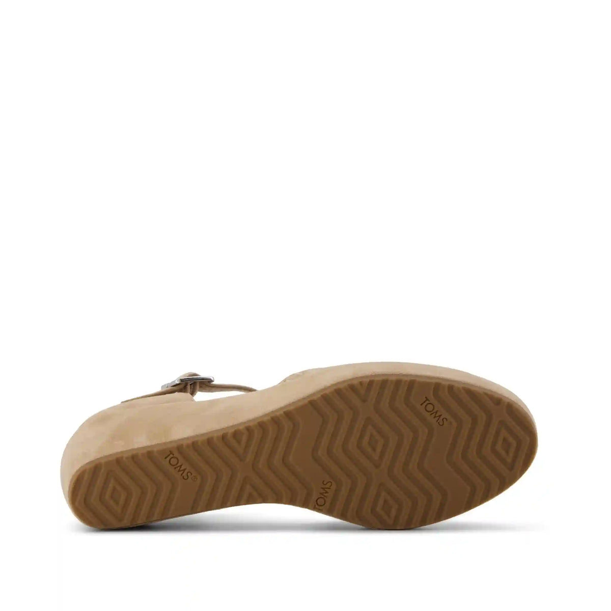 Womens Gwyneth Wedge Taupe Deco Stitch Microsuede