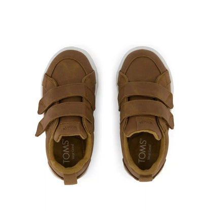 Toddler Shoe Cruz Double Strap Toddler Sneaker Toffee Microsuede