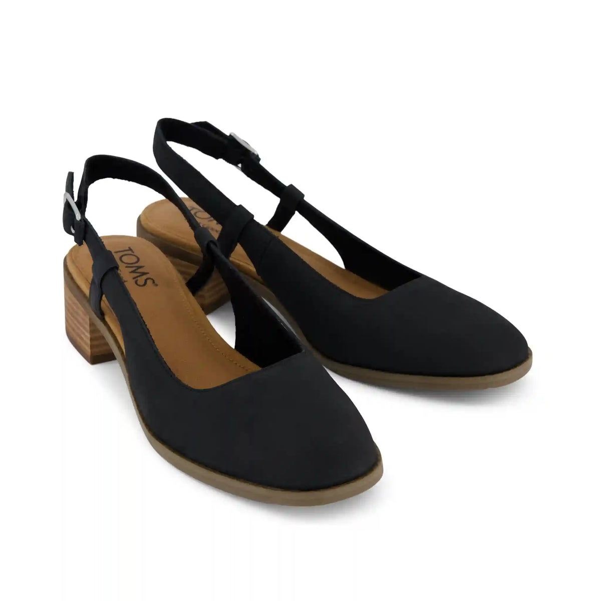 Womens Jaclyn Slingback Heel Black Nubuck Leather