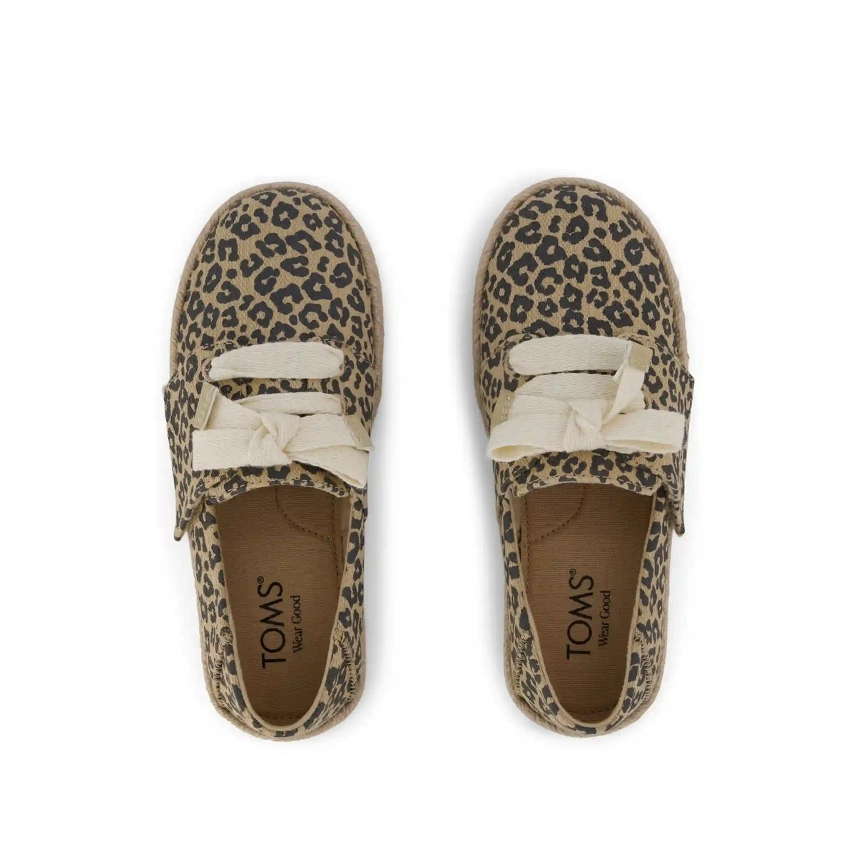 Carolina Lace-Up Kids Espadrille Natural Leopard Print