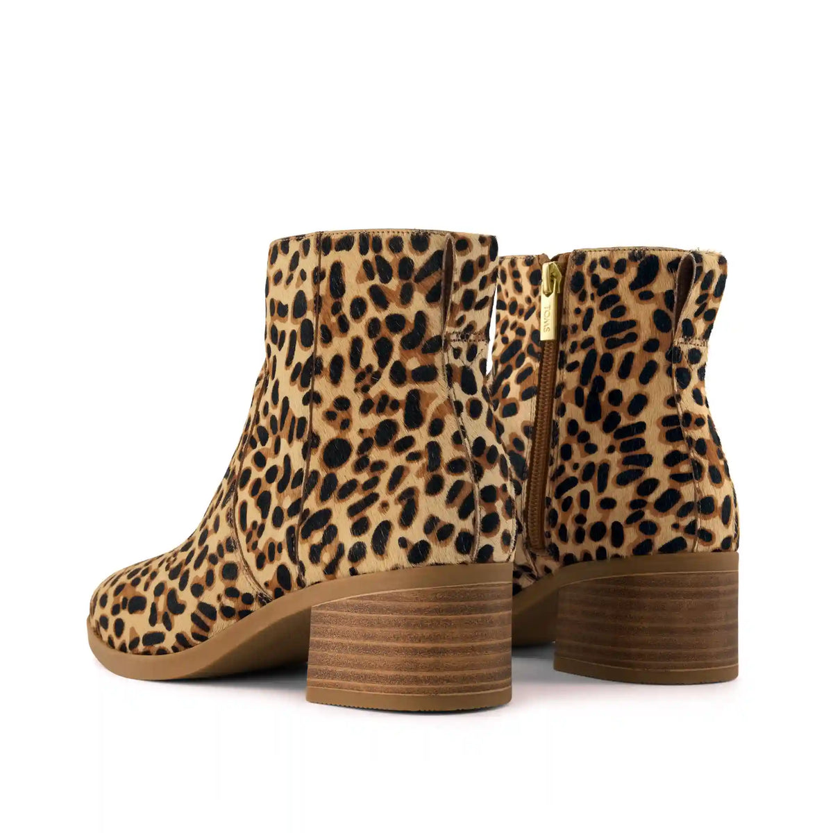 Womens Delilah Heeled Boot Brown Sugar Leopard Print Hair Leather
