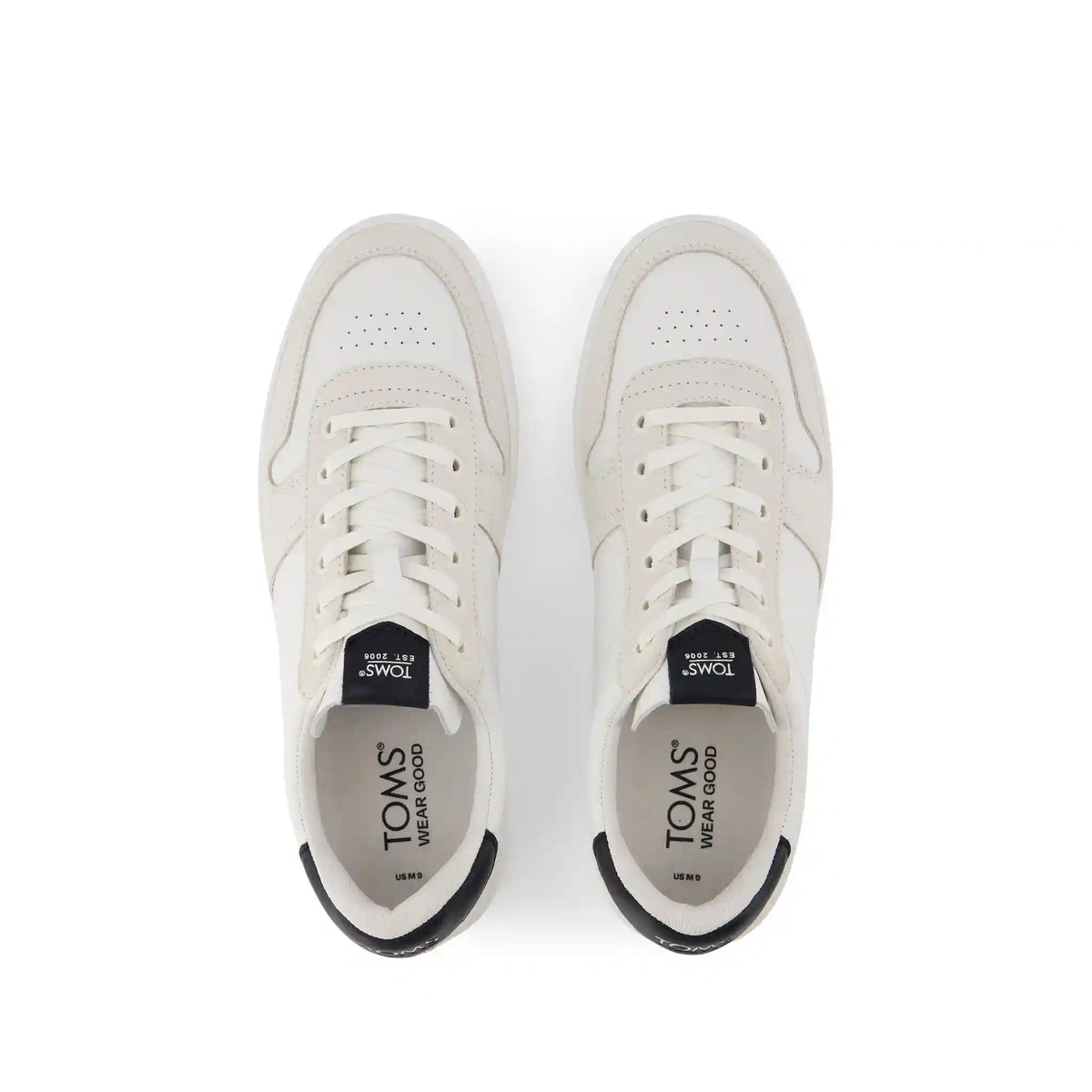 TRVL LITE Court White and Black Leather Sneaker