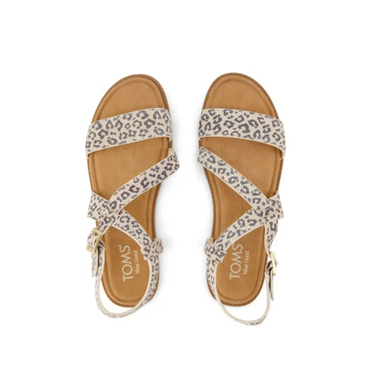 Womens Mar Strappy Sandal Leopard Print Suede