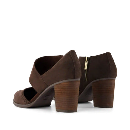 Womens Milan Nova Heel Chocolate Brown Kid Suede