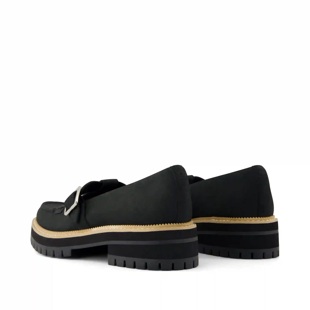 Womens Cara Mary Jane Loafer Black Nubuck Leather
