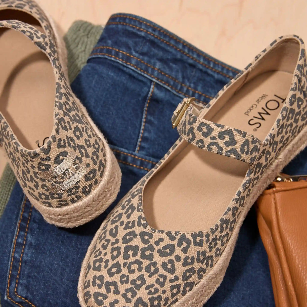 Womens Carolina Mary Jane Espadrille Natural Leopard Print