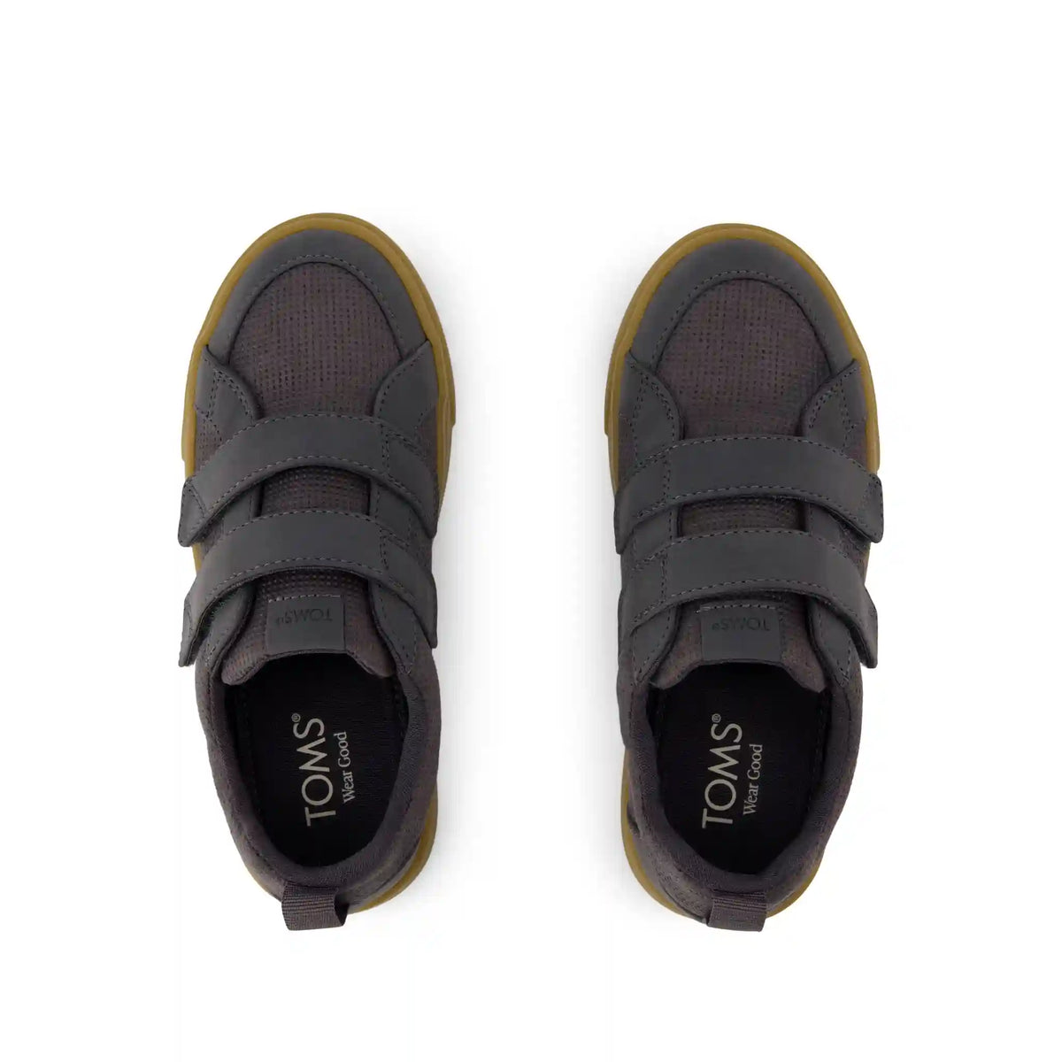 Cruz Double Strap Kids Sneaker Forged Iron Deboss Suede