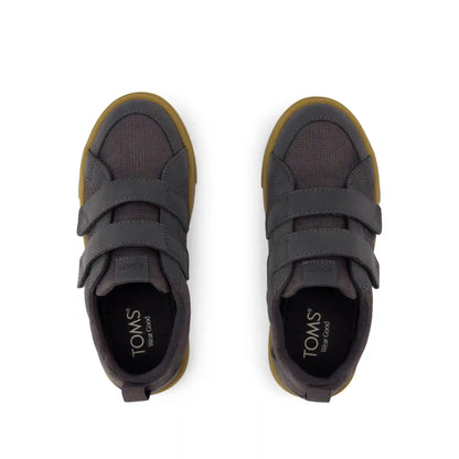 Cruz Double Strap Kids Sneaker Forged Iron Deboss Suede