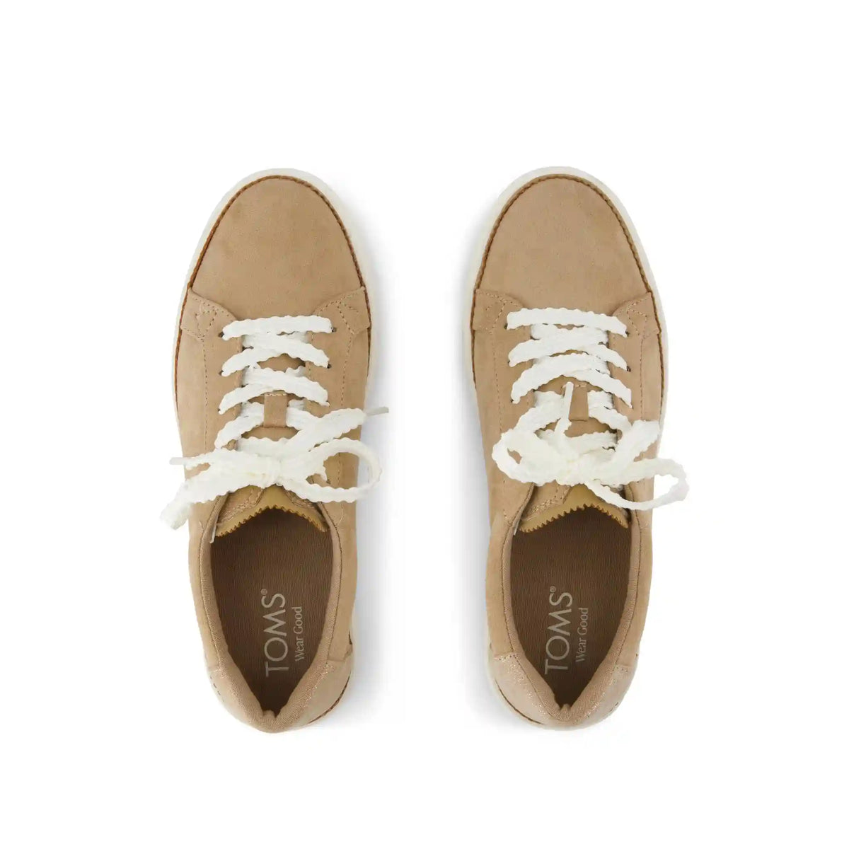 Womens Izzy Lace-Up Sneaker Taupe Premium Microfiber Suede
